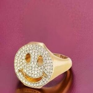 Gold Smiley Face Ring